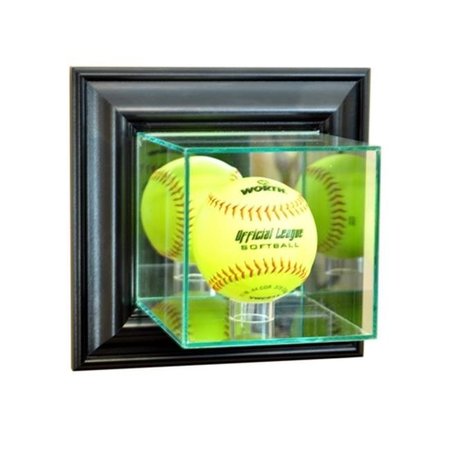 PERFECT CASES Perfect Cases WMSFT-B Wall Mounted Softball Display Case; Black WMSFT-B